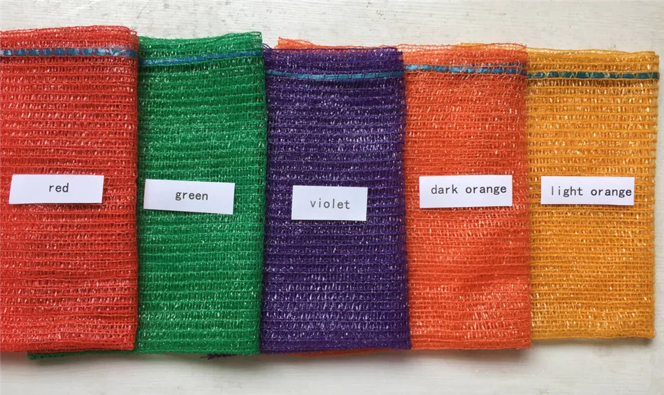 Bag cynhyrchu rhwyll gyda thynnu llinyn